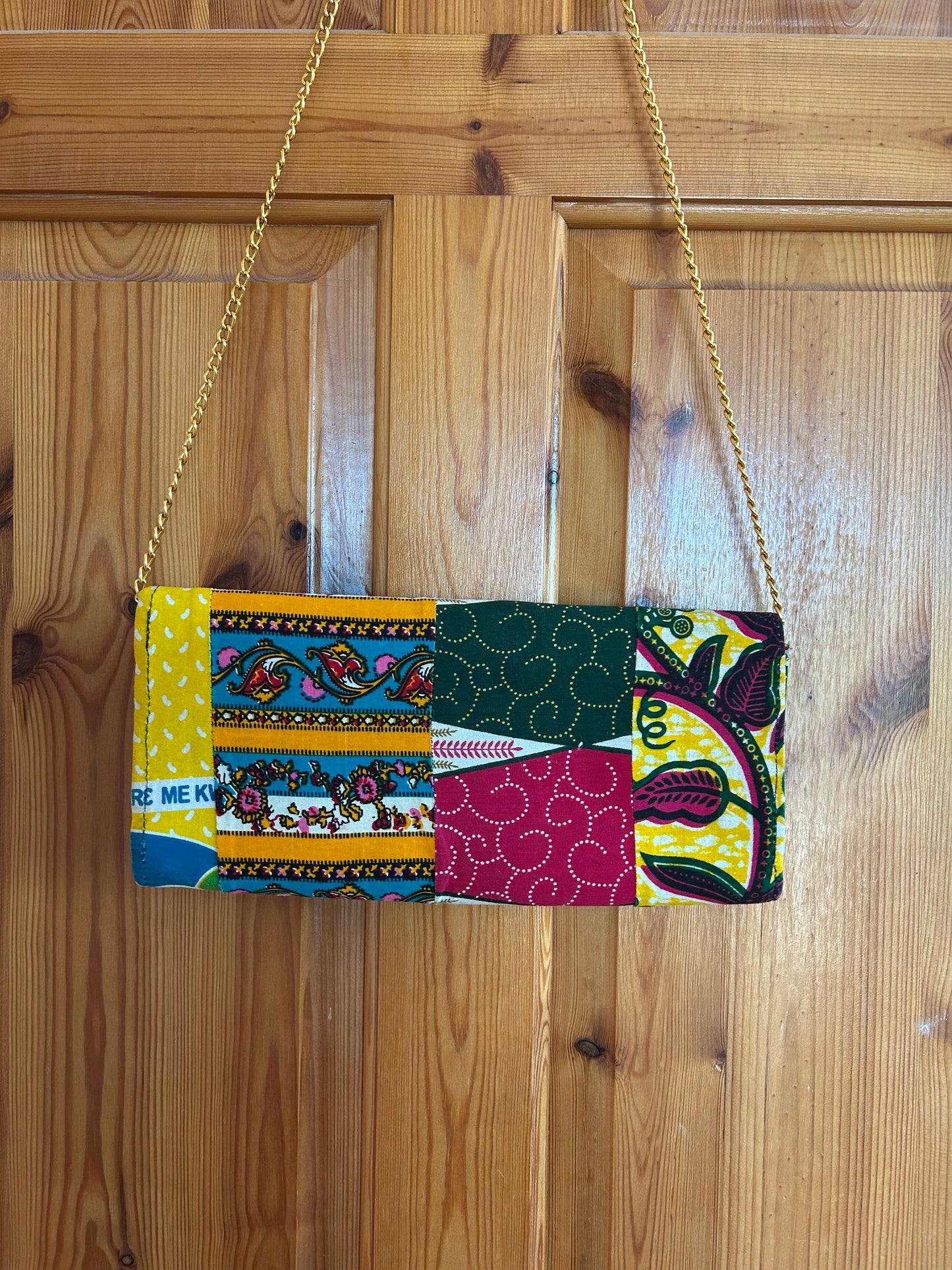 Colourful patchwork shoulder bag