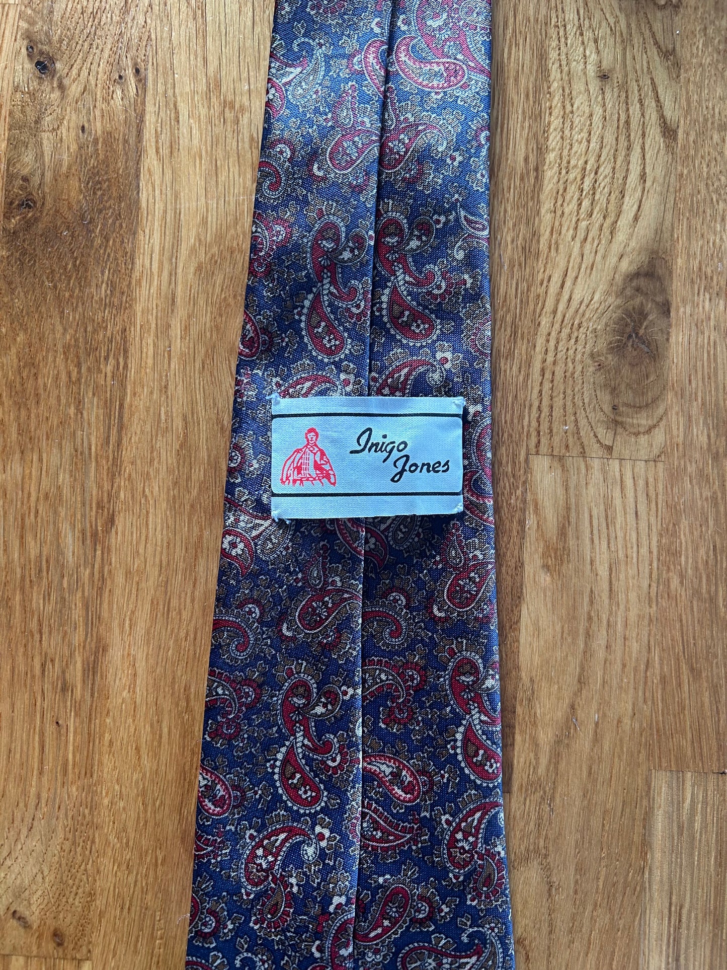 Navy paisley tie