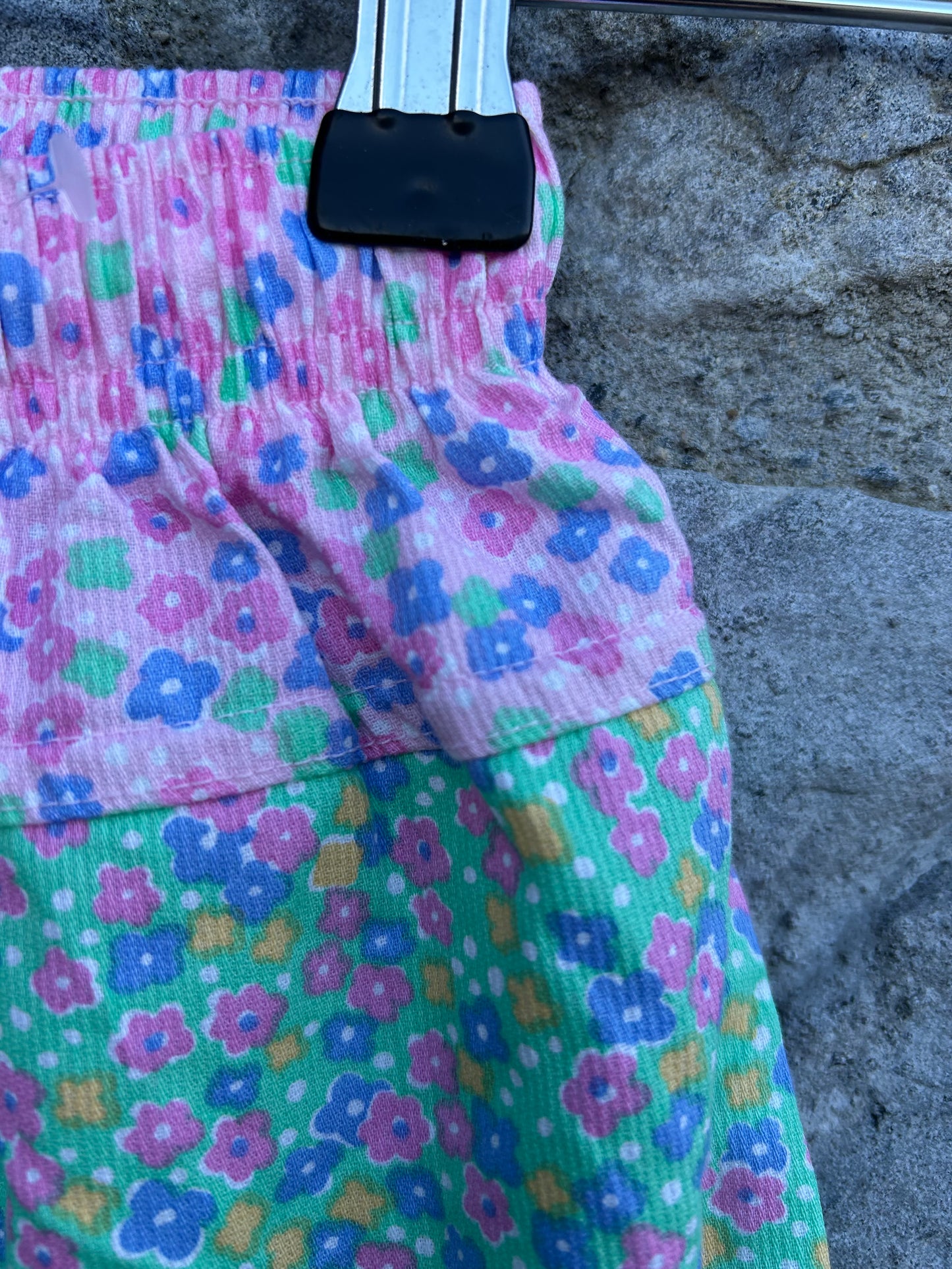 80s Green&pink floral pants  12m (80cm)