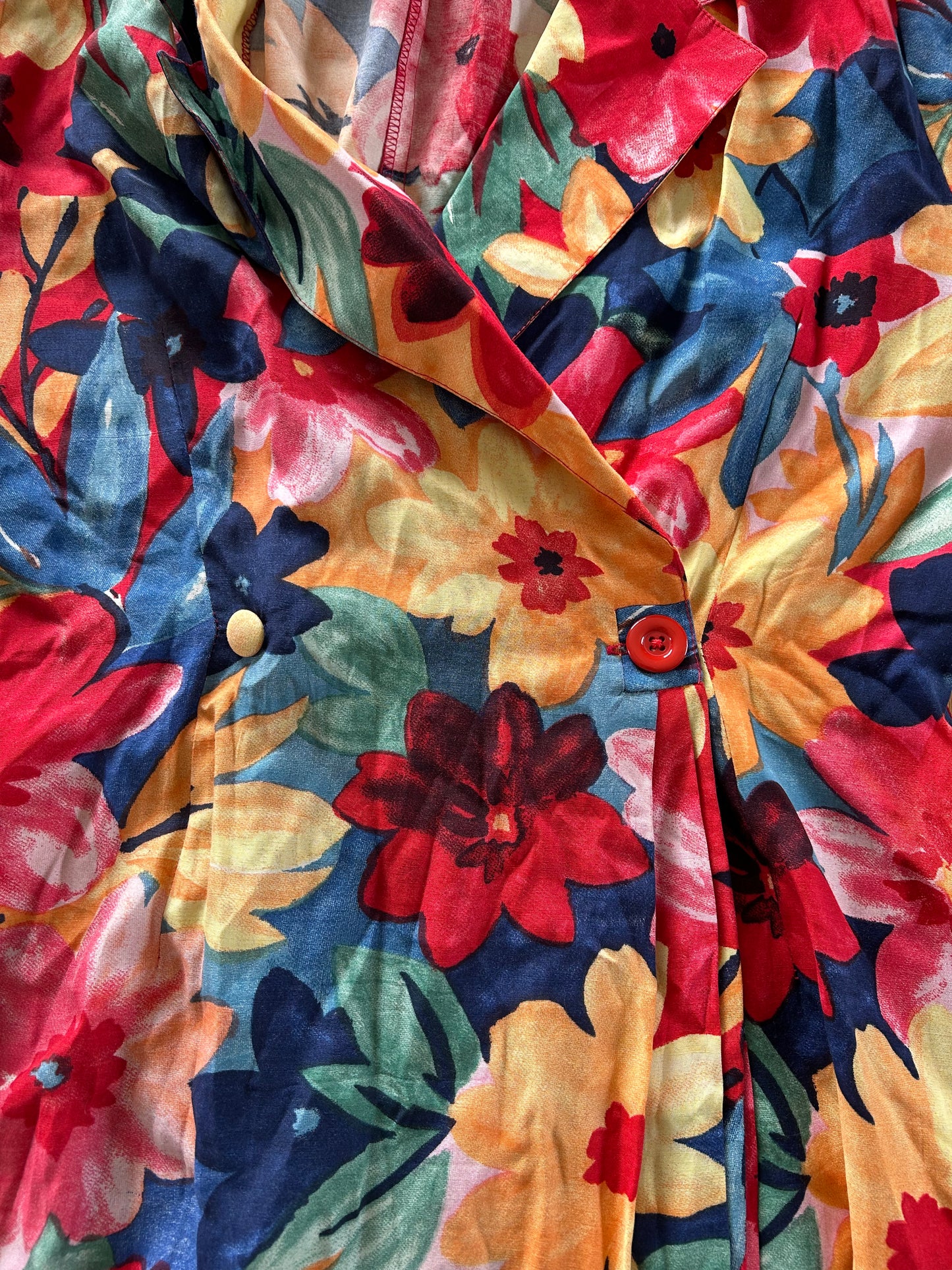 80s colourful flowers dress  uk 10-12