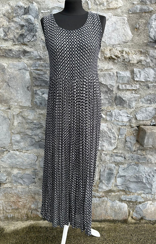 90s black geometric patterned dress uk 10-12