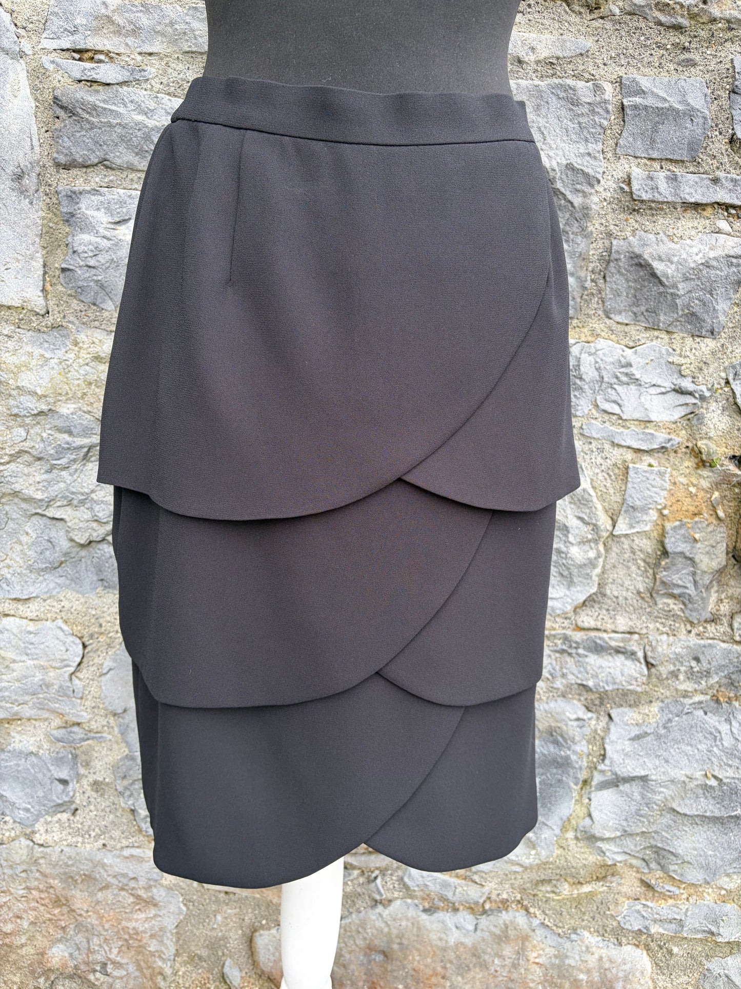 90s black tiered petals skirt uk 10