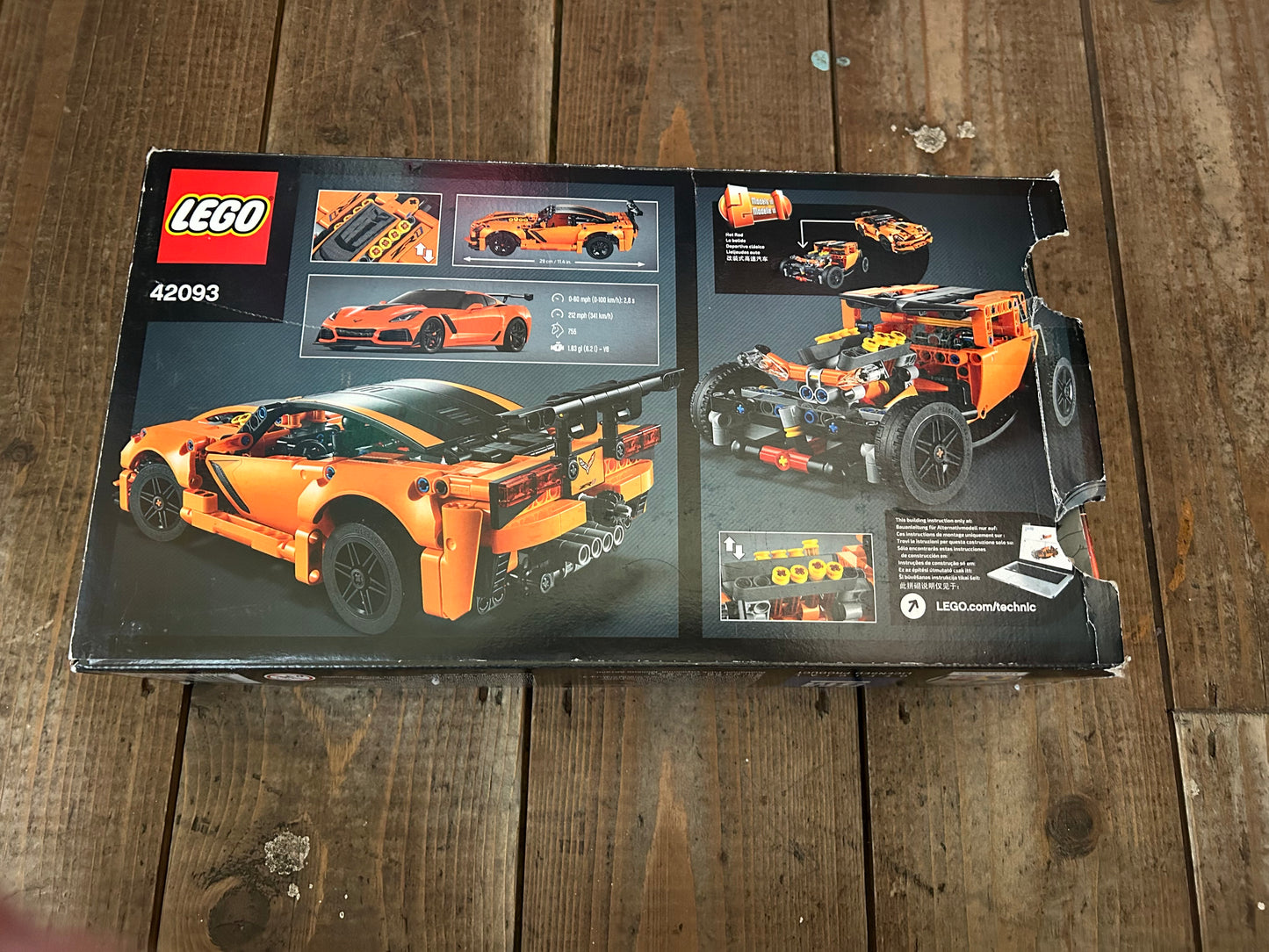 Lego technic orange Chevrolet corvette 42093