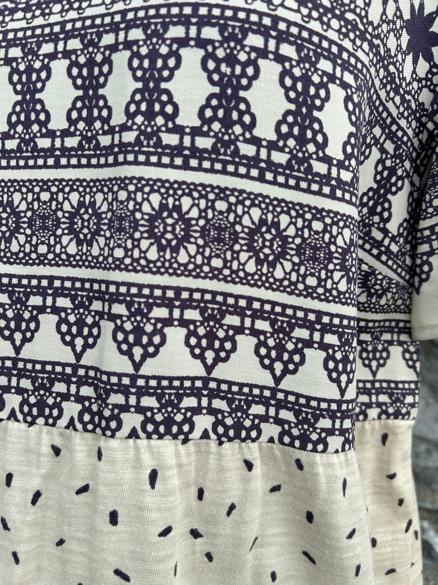 Geometric ivory tunic uk 12