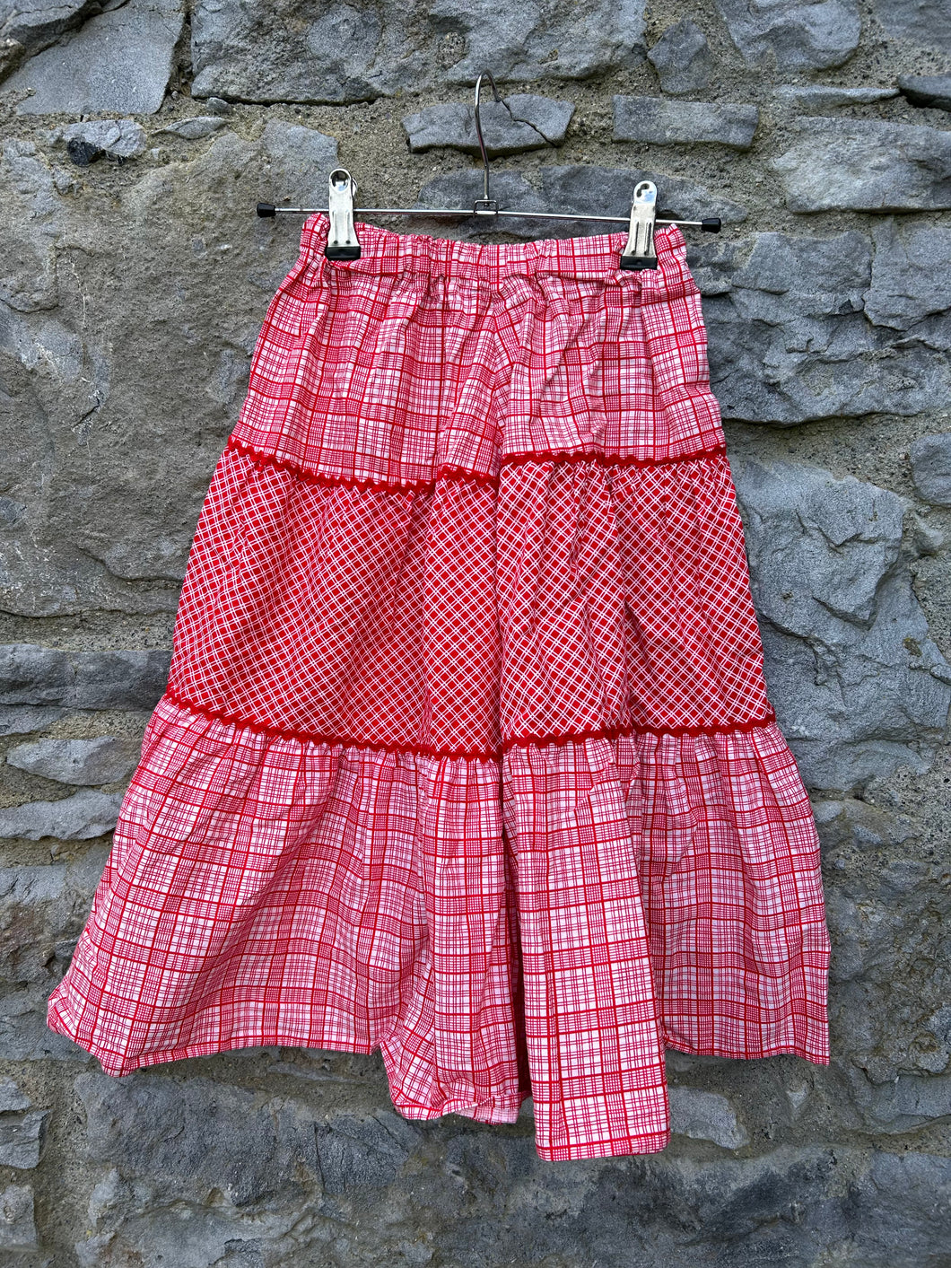 Y2K red check skirt  6-8y (116-128cm)