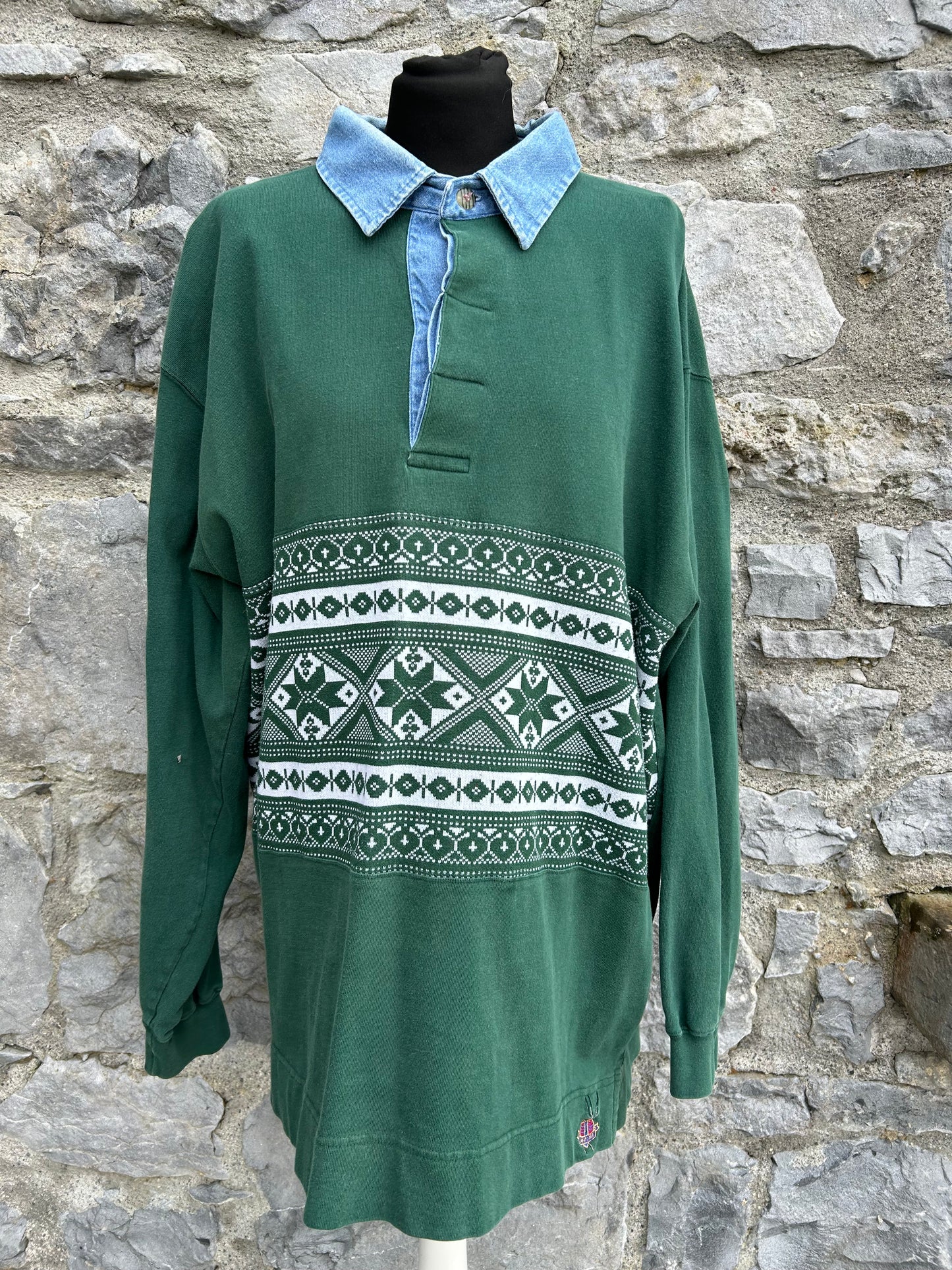 90s green winter sweatshirt XL