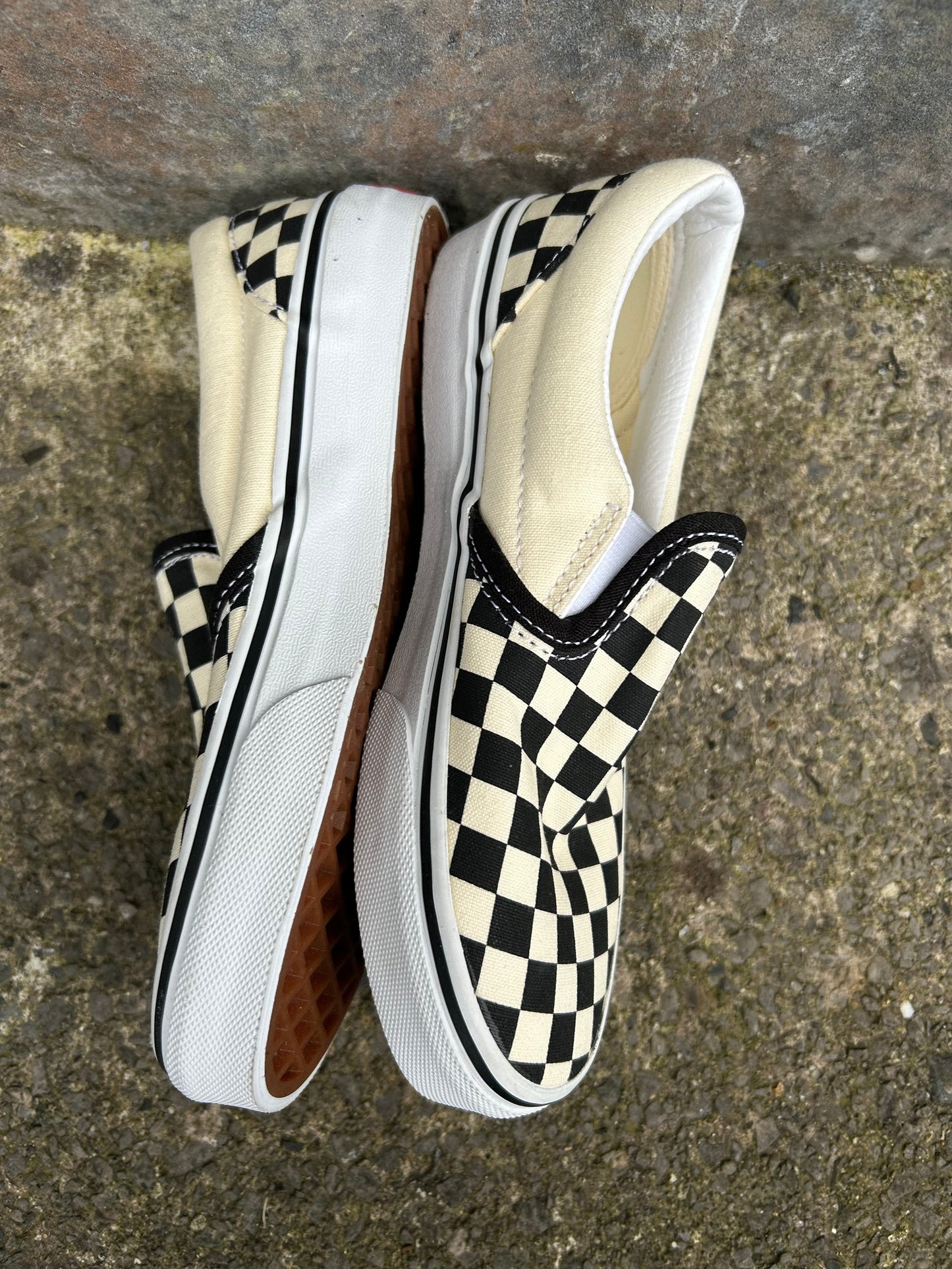 Slip On V Checkerboard Skate Sneakers   uk 2 (eu 34)