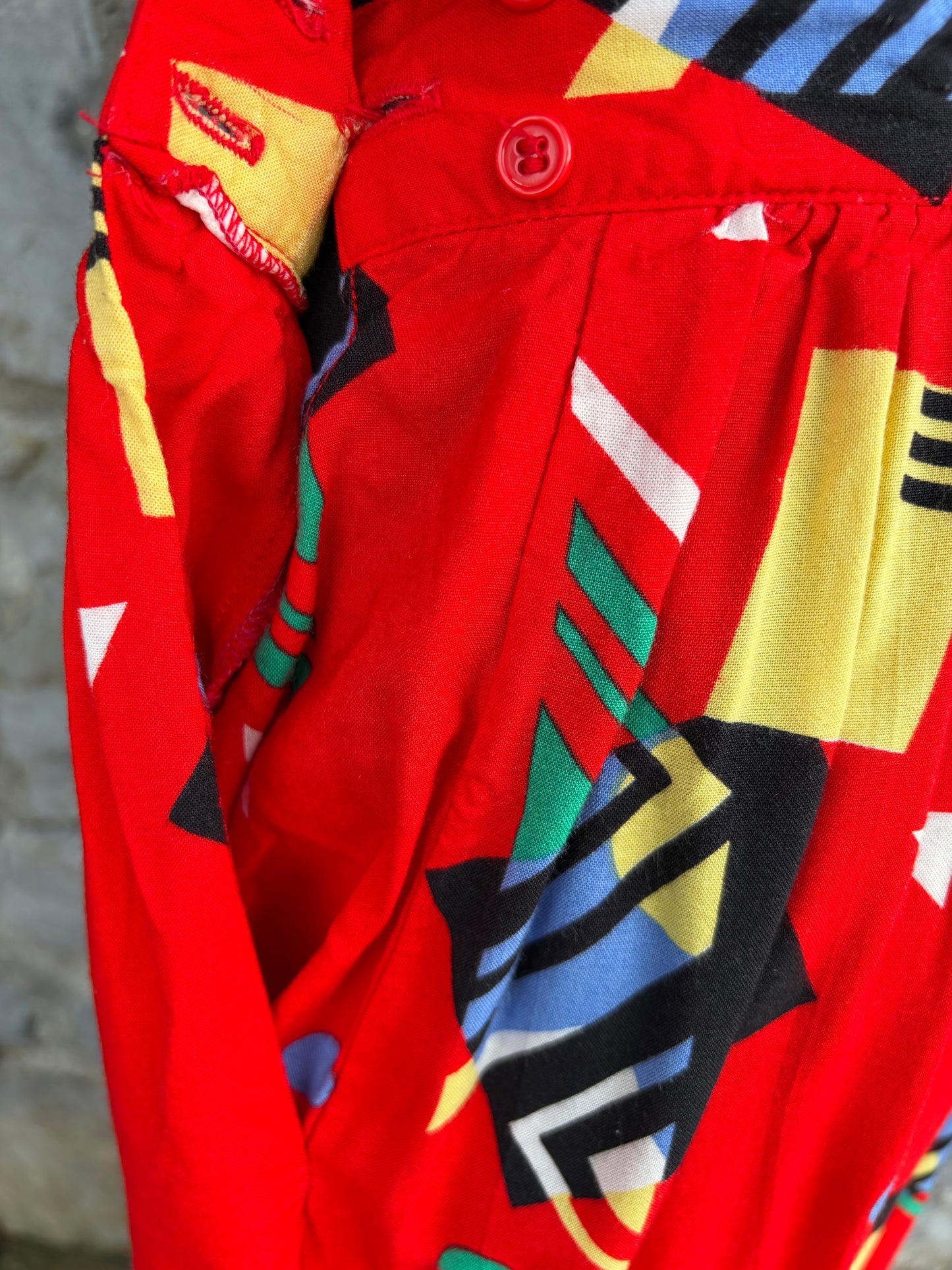 80s abstract red skirt uk 8