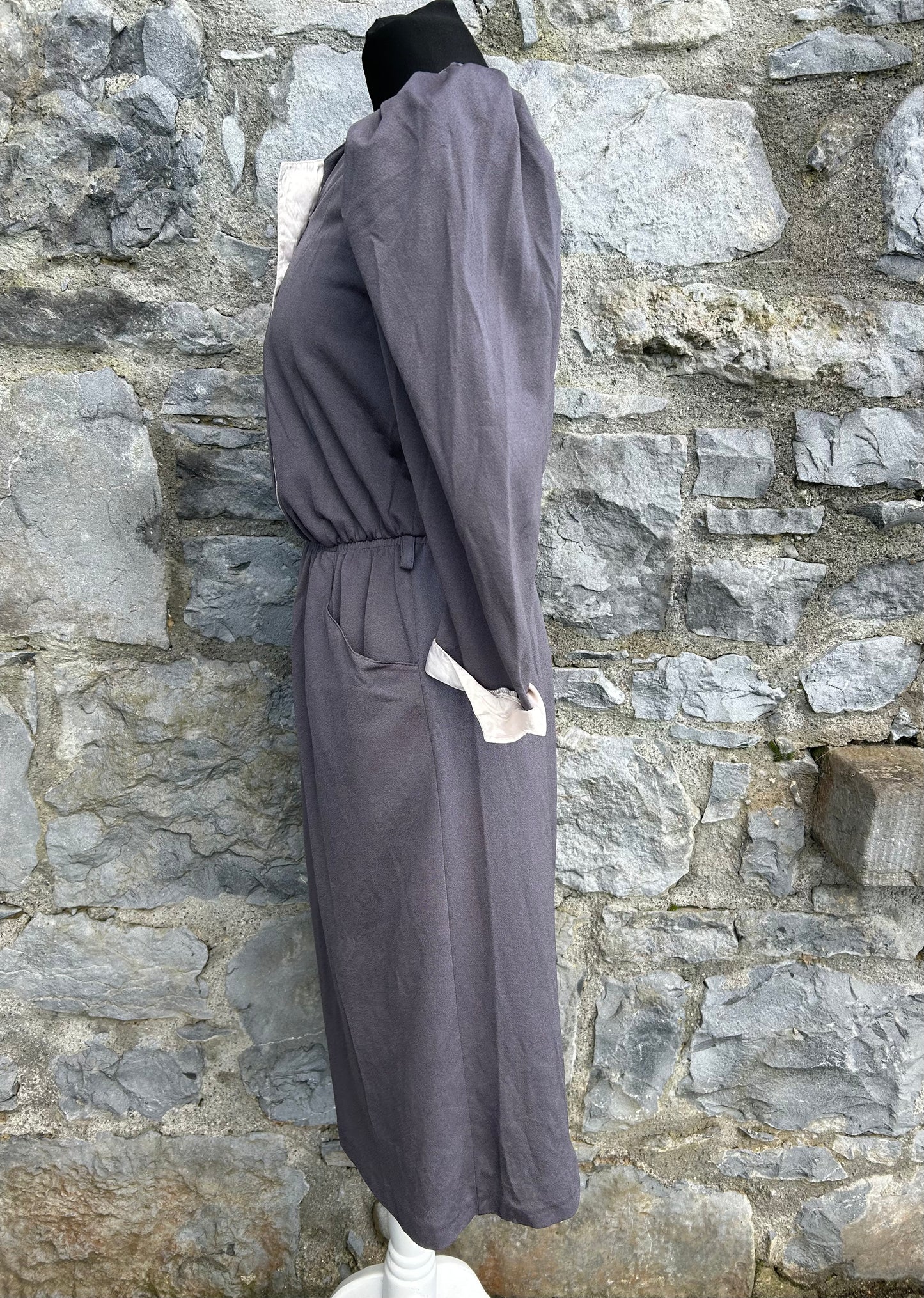 80s grey dress uk 10-12