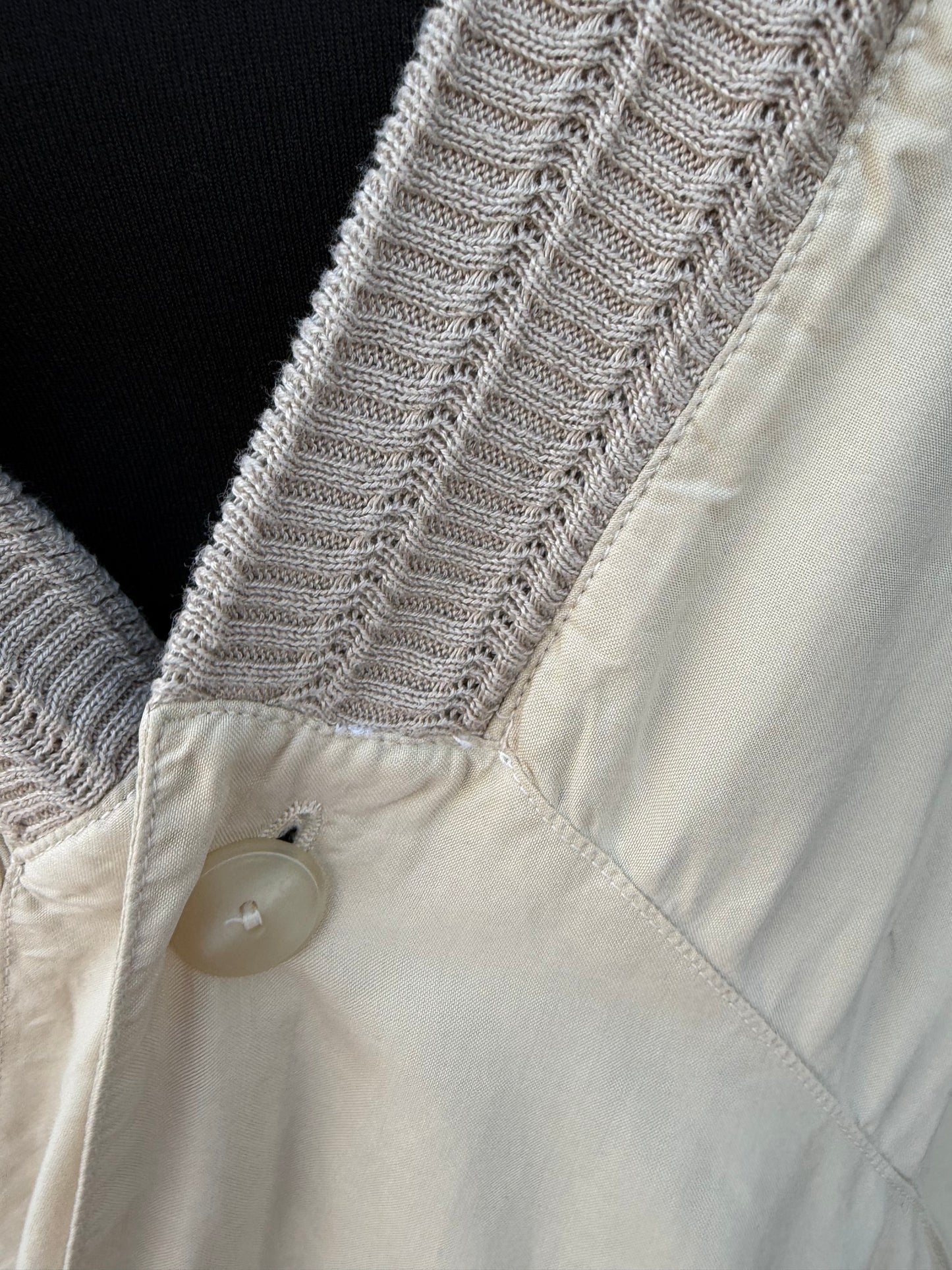 80s ivory bomber jacket Large