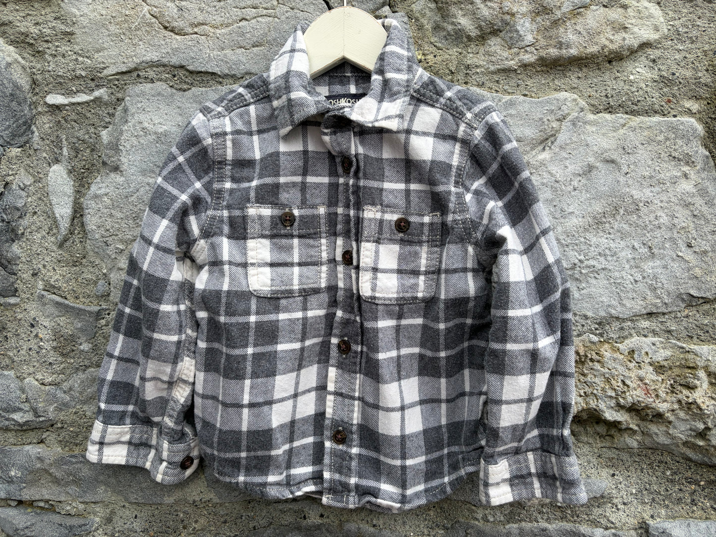 Grey check flannel shirt 18-24m (86-92cm)