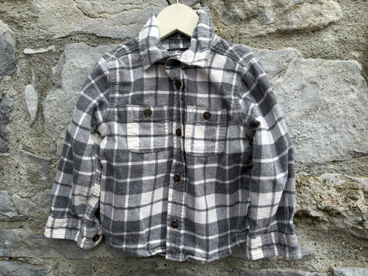 Grey check flannel shirt 18-24m (86-92cm)