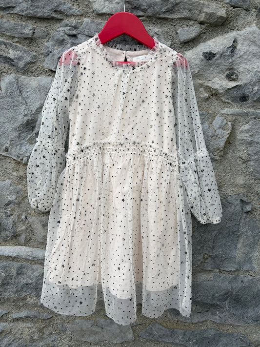 Dotty Ivory dress  5-6y (110-116cm)