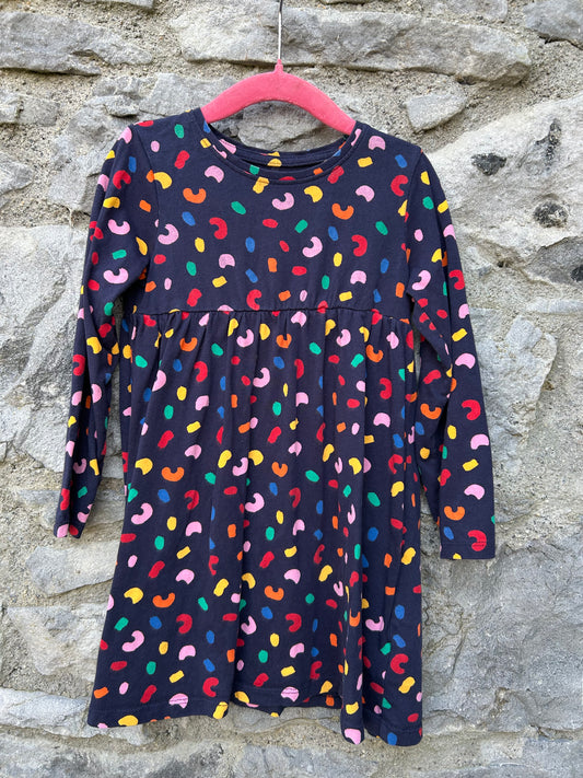 Colourful pattern navy dress 3-4y (98-104cm)