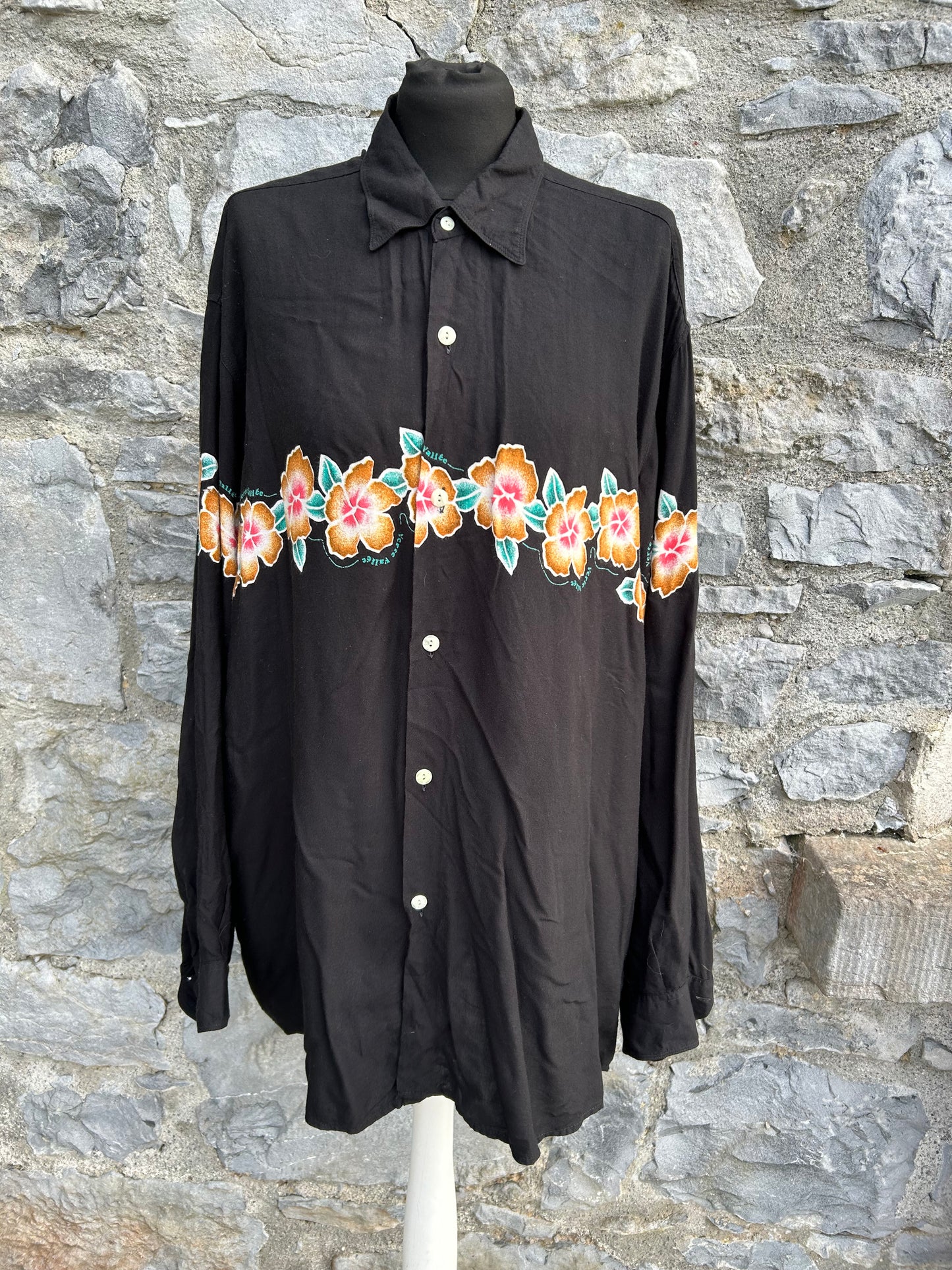 90s Vallee black long shirt XL