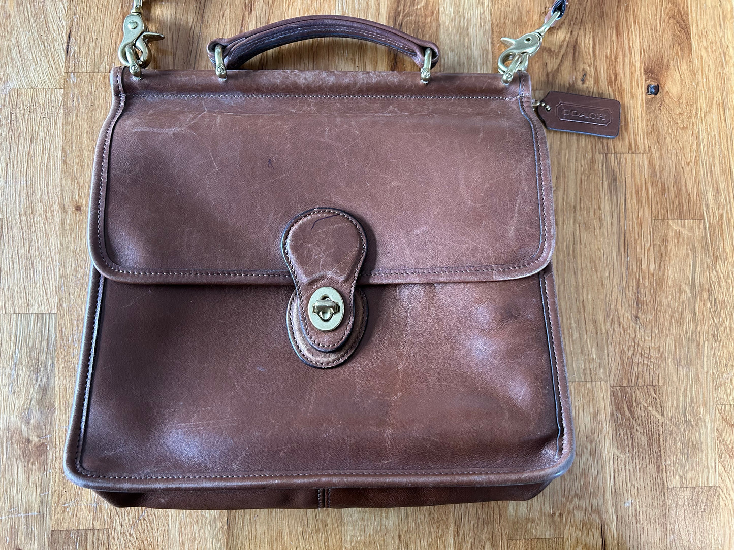 COACH Willis 9927 Brown leather crossbody bag