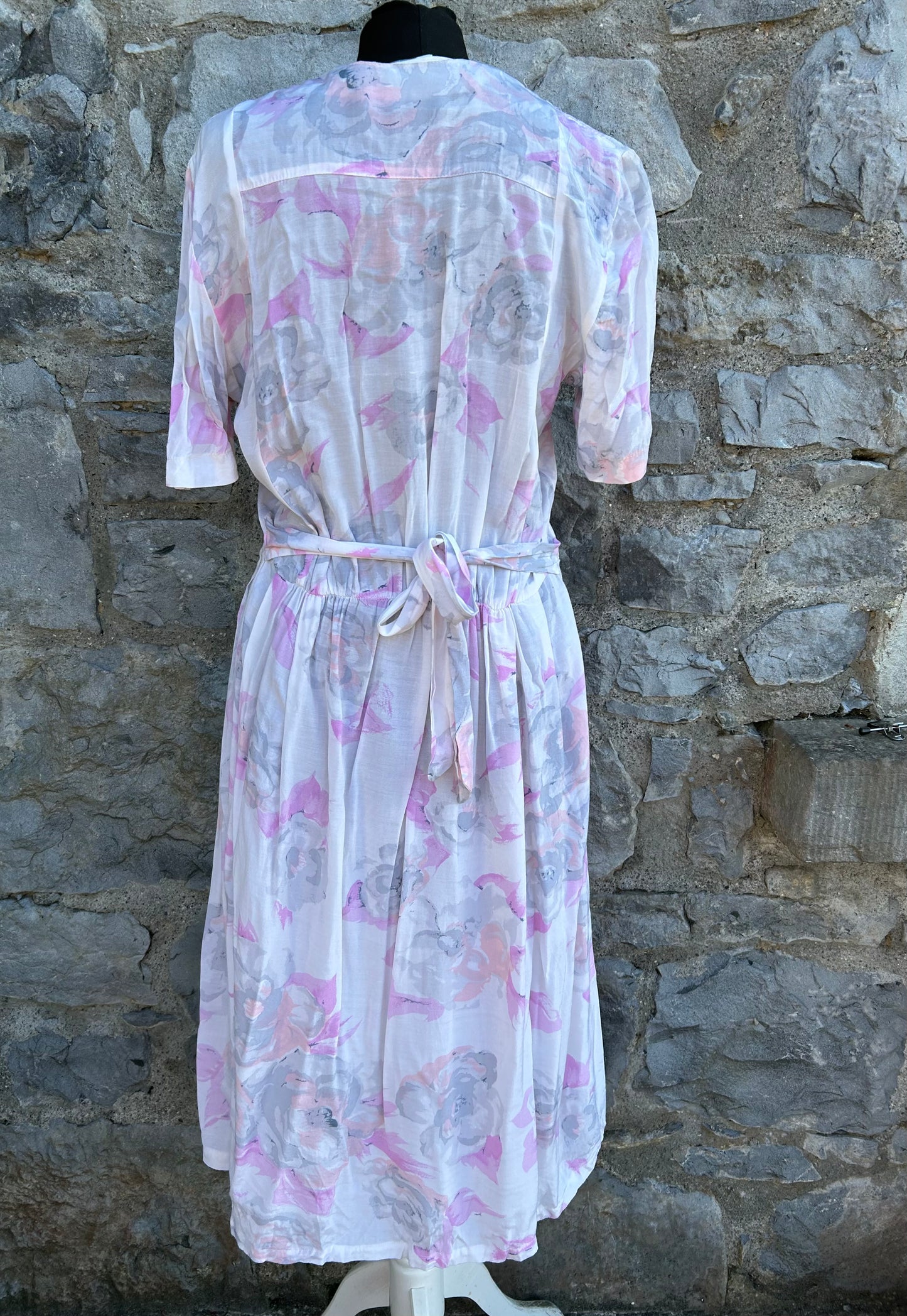 80s light pink floral dress uk 12