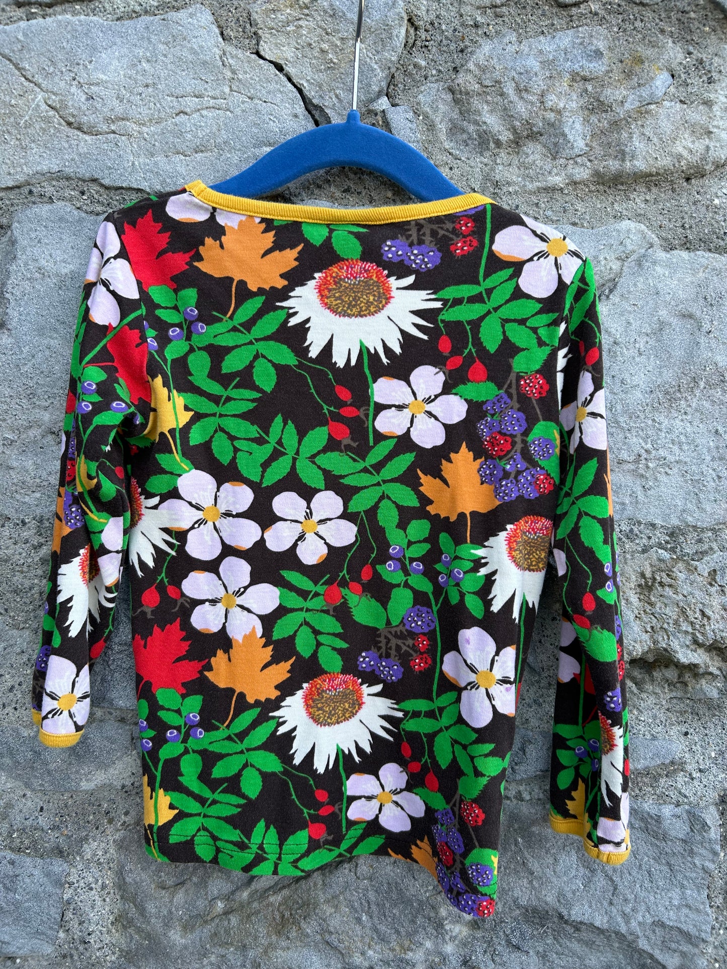 Autumn flowers brown top  3-4y (98-104cm)