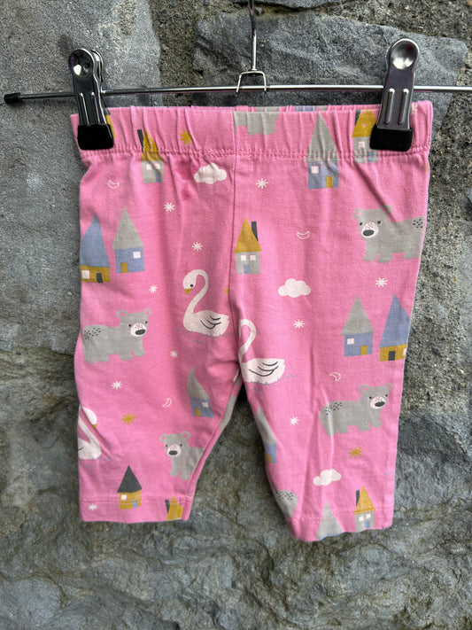 Animals pink leggings  0-3m (56-62cm)