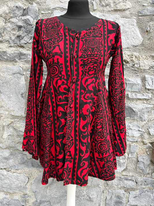 90s red&black tunic uk 8-10