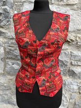 Load image into Gallery viewer, 90s red patchwork waistcoat   12-14y (152-164c

