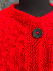 90s intense red cardigan uk 12