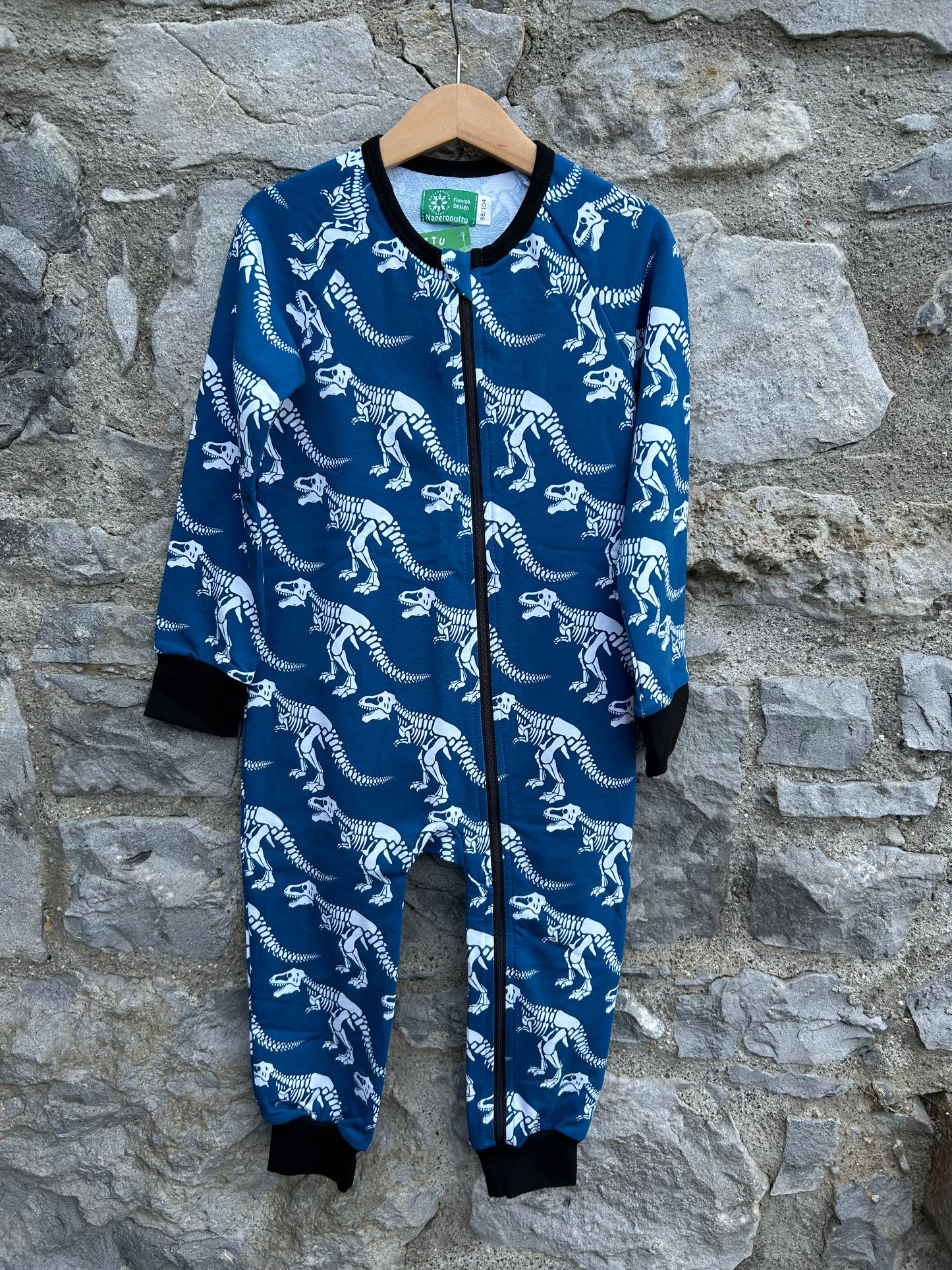 Dinosaurs skeleton blue onesie 3-4y (98-104cm)