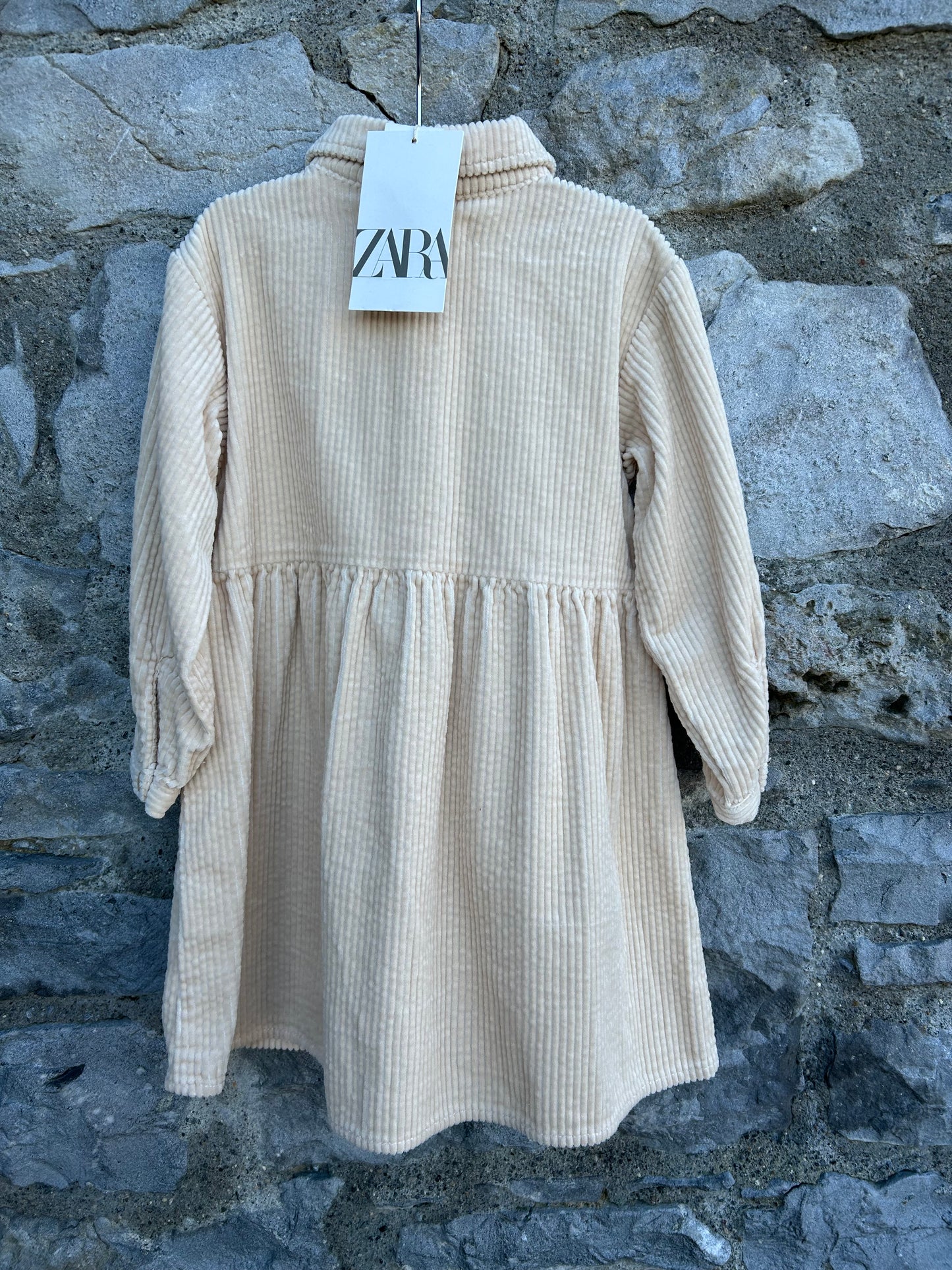 Beige ribbed dress  2-3y (92-98cm)