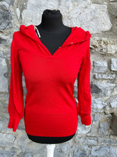 Load image into Gallery viewer, Red knitted hooded top uk 8-10
