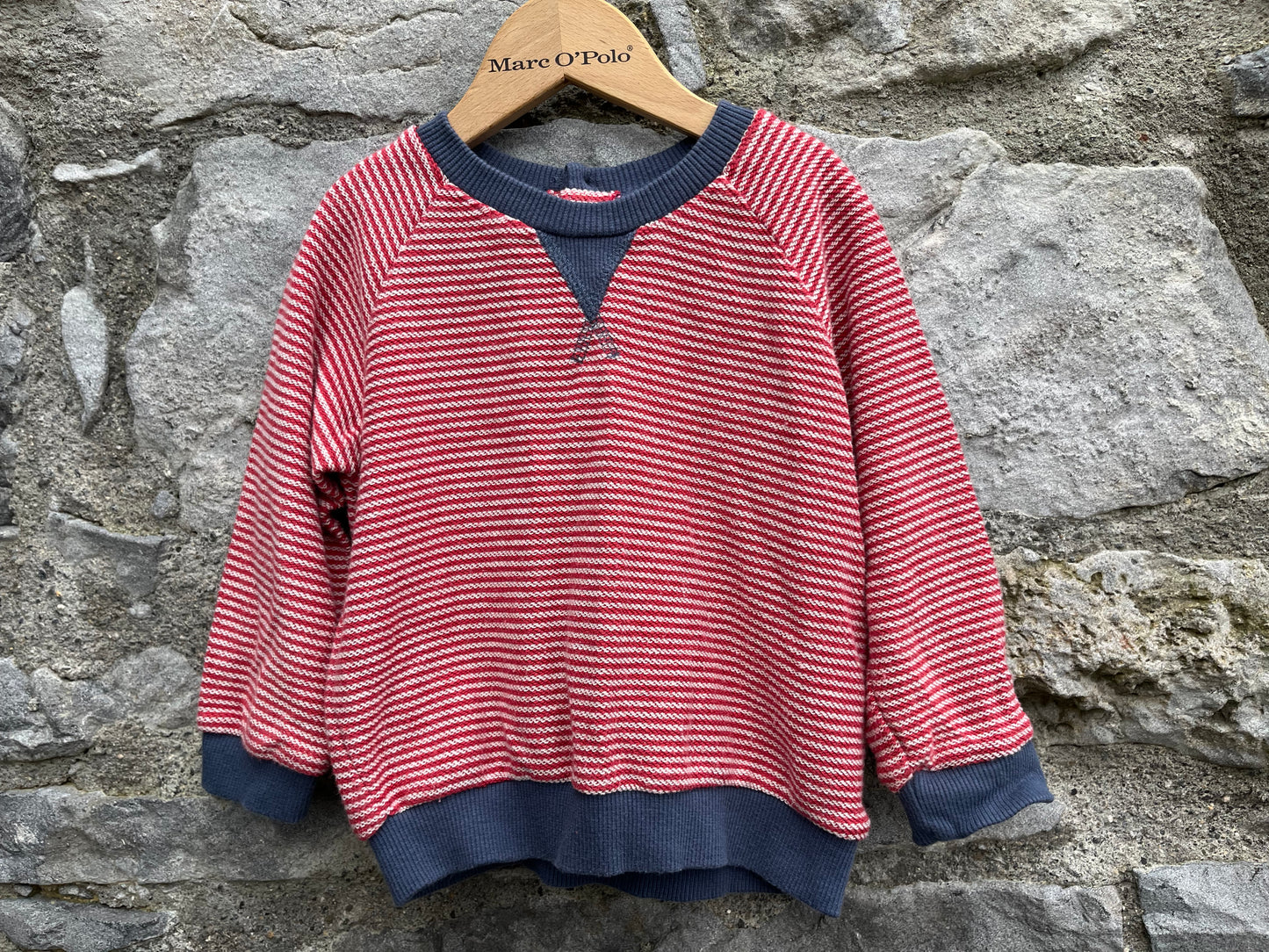 Red stripy sweatshirt  12-18m (80-86cm)