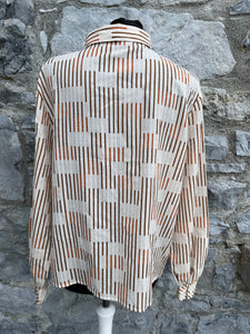 70s brown stripy shirt uk 12-14