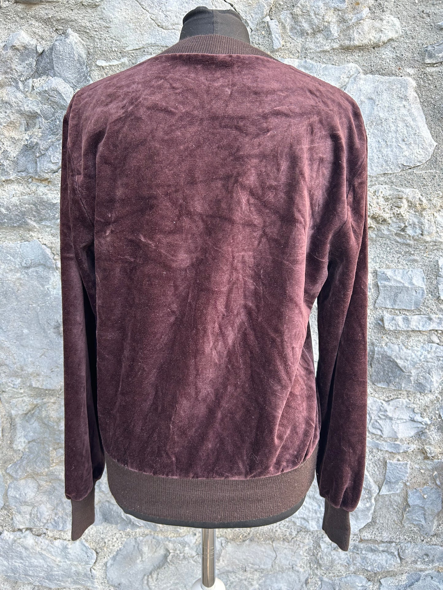 90s chocolate velour sweatshirt uk 12