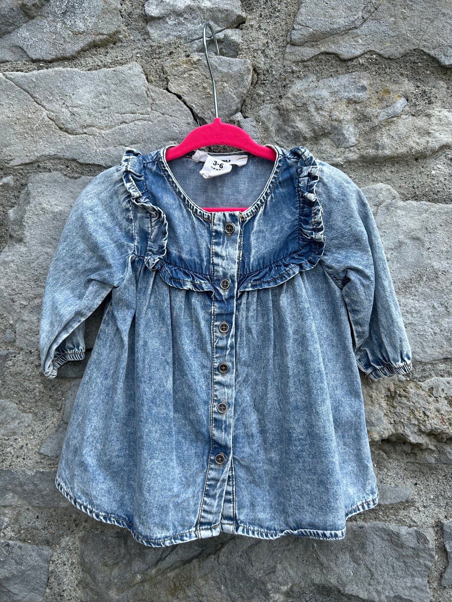 Denim Acid wash dress 3-6m (62-68cm)