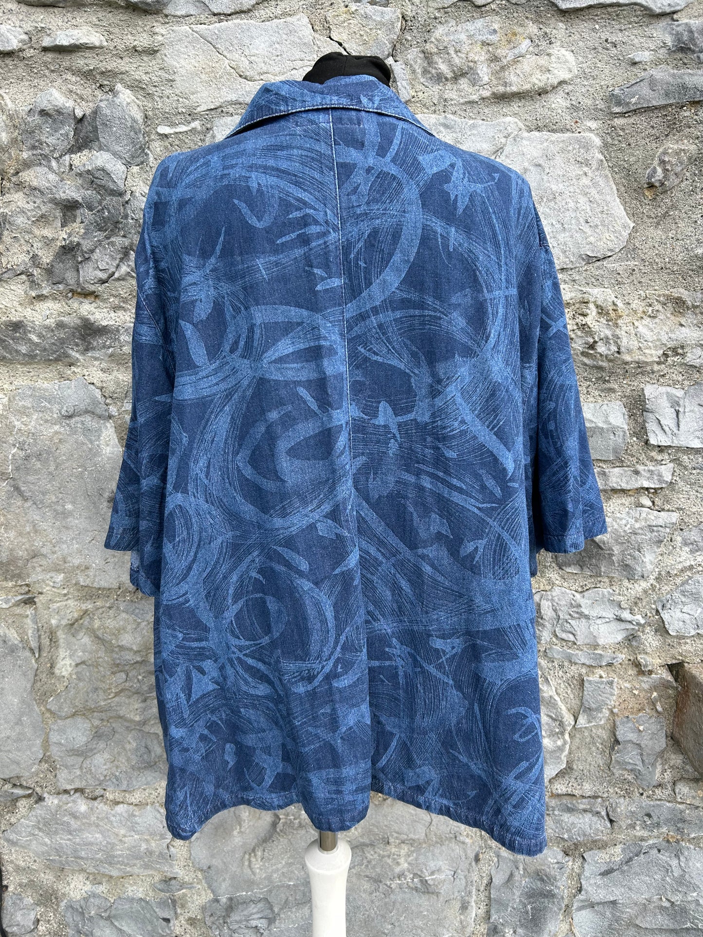 90s abstract denim shirt Large