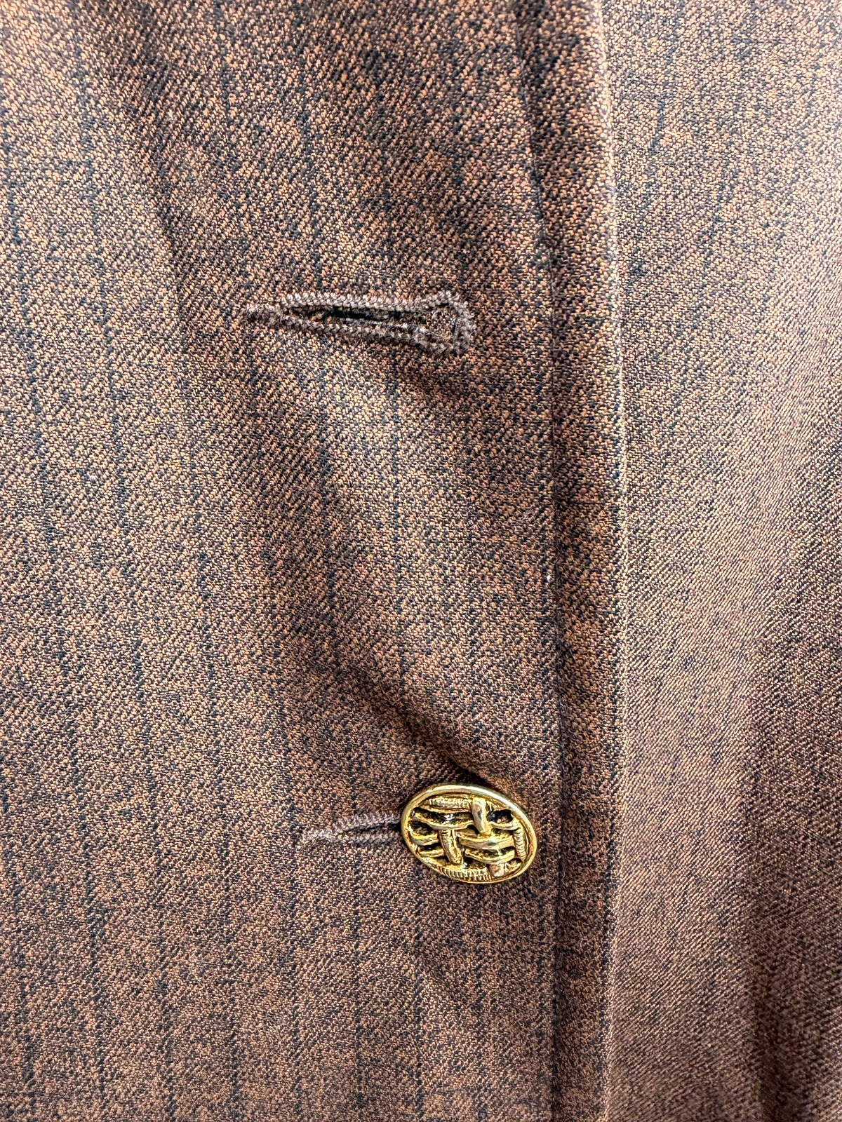90s brown stripy jacket uk 14