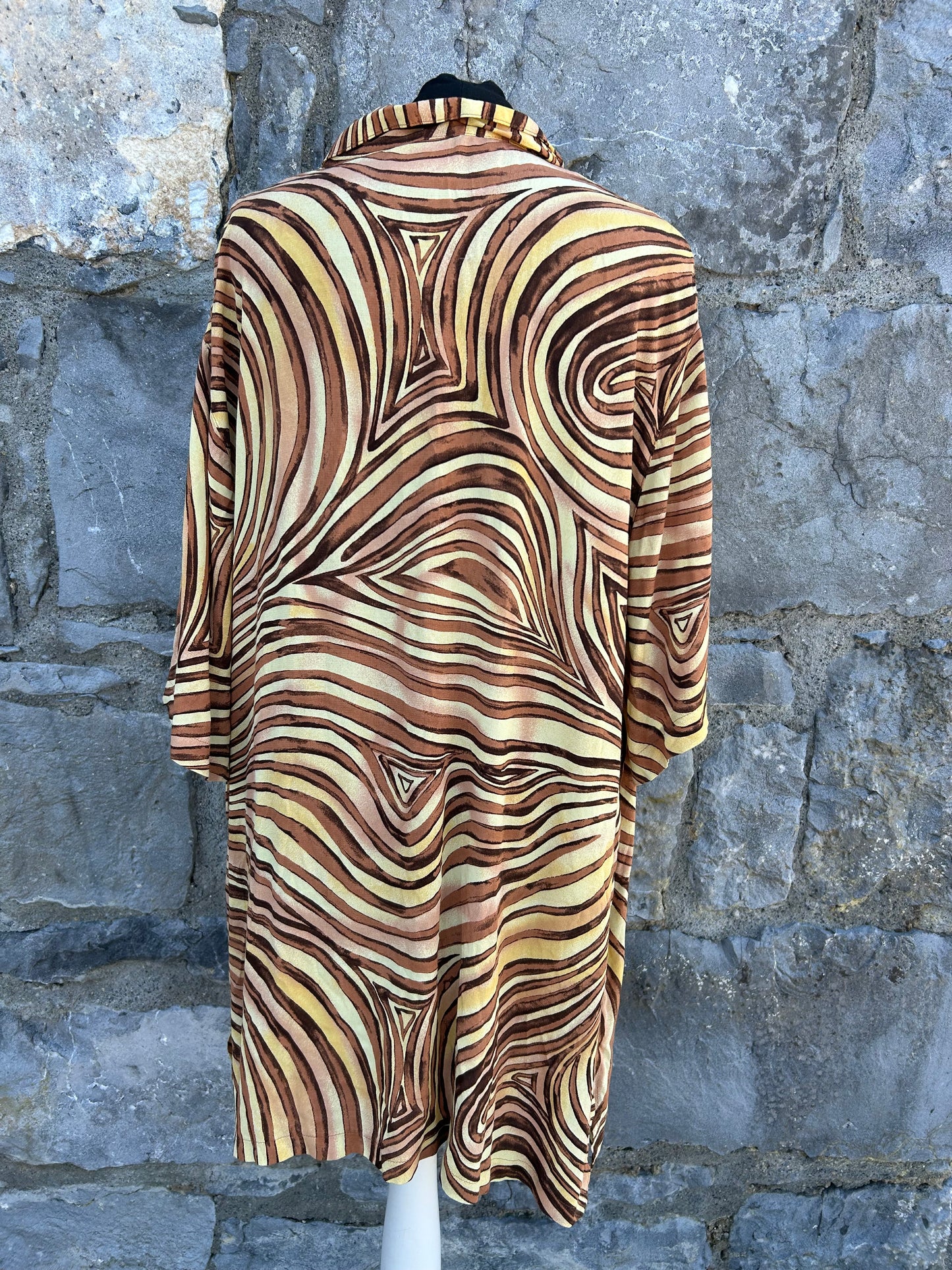 90s brown stripes tunic uk 20-24