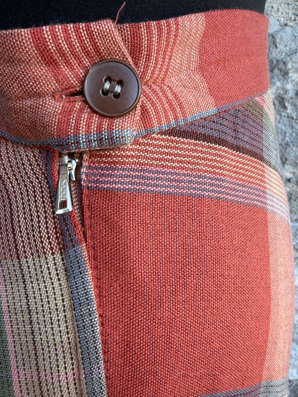 80s rusty check skirt uk 6-8