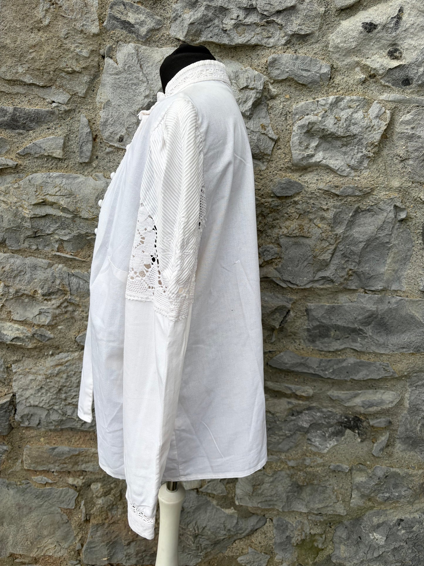 80s white folk shirt uk 16