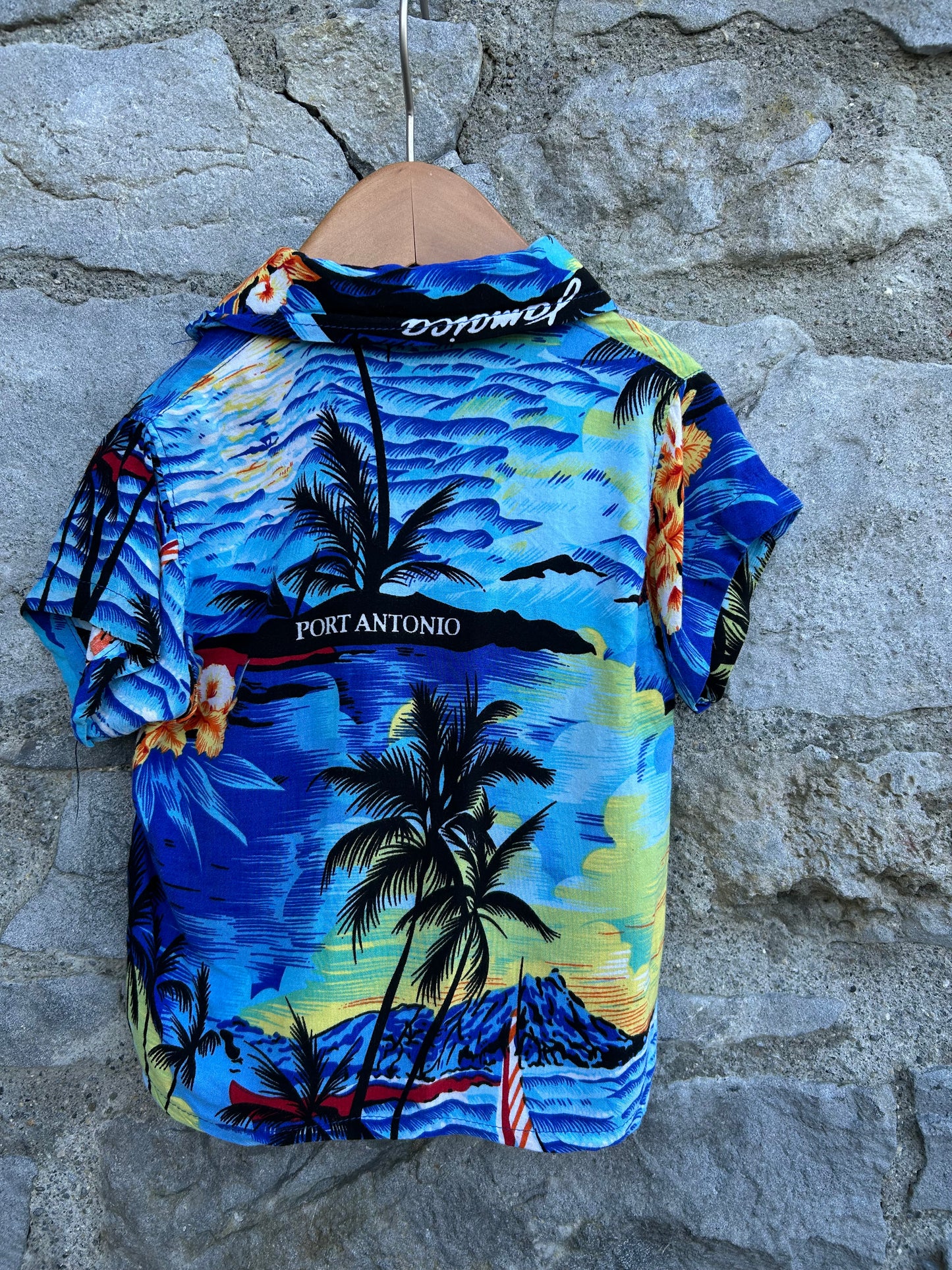90s blue Hawaii shirt  9-12m (74-80cm)