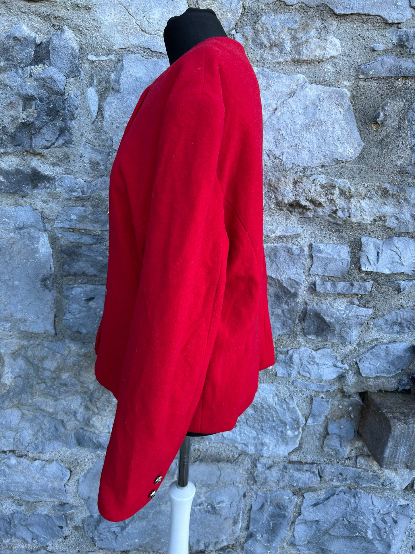 80s red woolly jacket uk 16