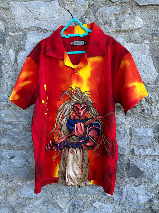 Y2K anime red&yellow shirt  7-8y (122-128cm)