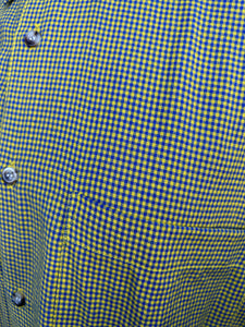 90s mustard check shirt L/XL