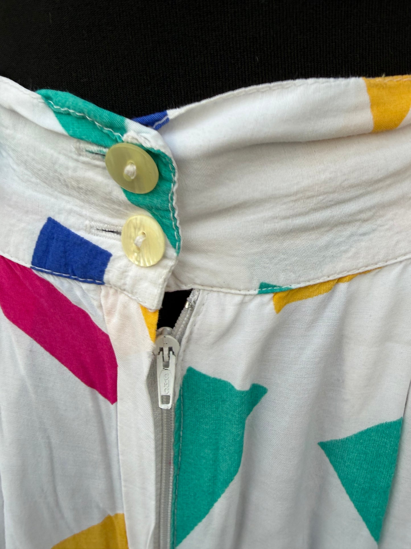 80s colourful geometric culottes uk 8-10