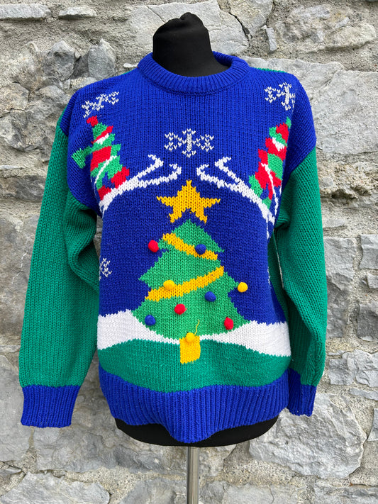 80s Christmas tree green jumper uk 10