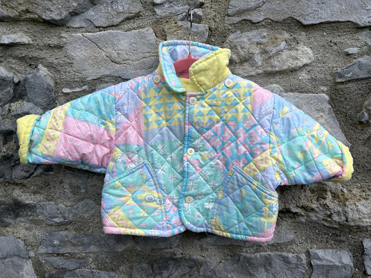 80s pastels quilted jacket   3-6m (62-68cm)