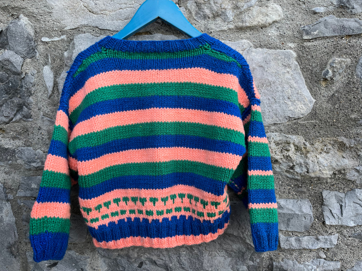 Pink&blue stripy cardigan  6-7y (116-122cm)