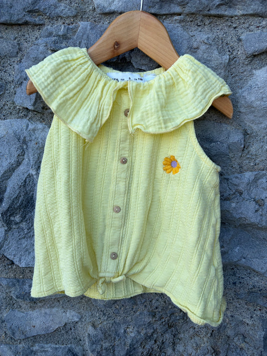 Yellow pointelle top  5y (110cm)