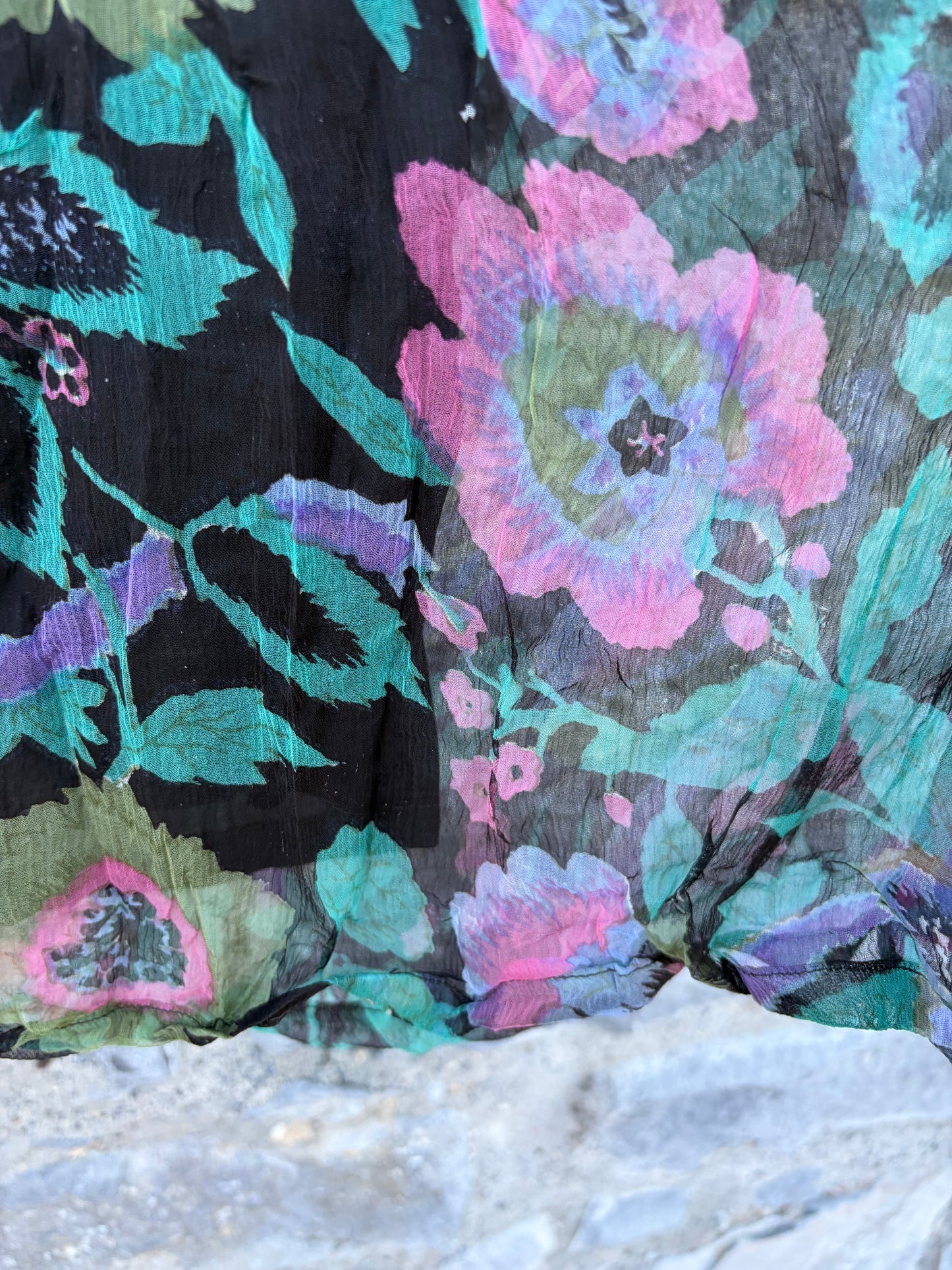90s floral sheer skirt uk 14-16