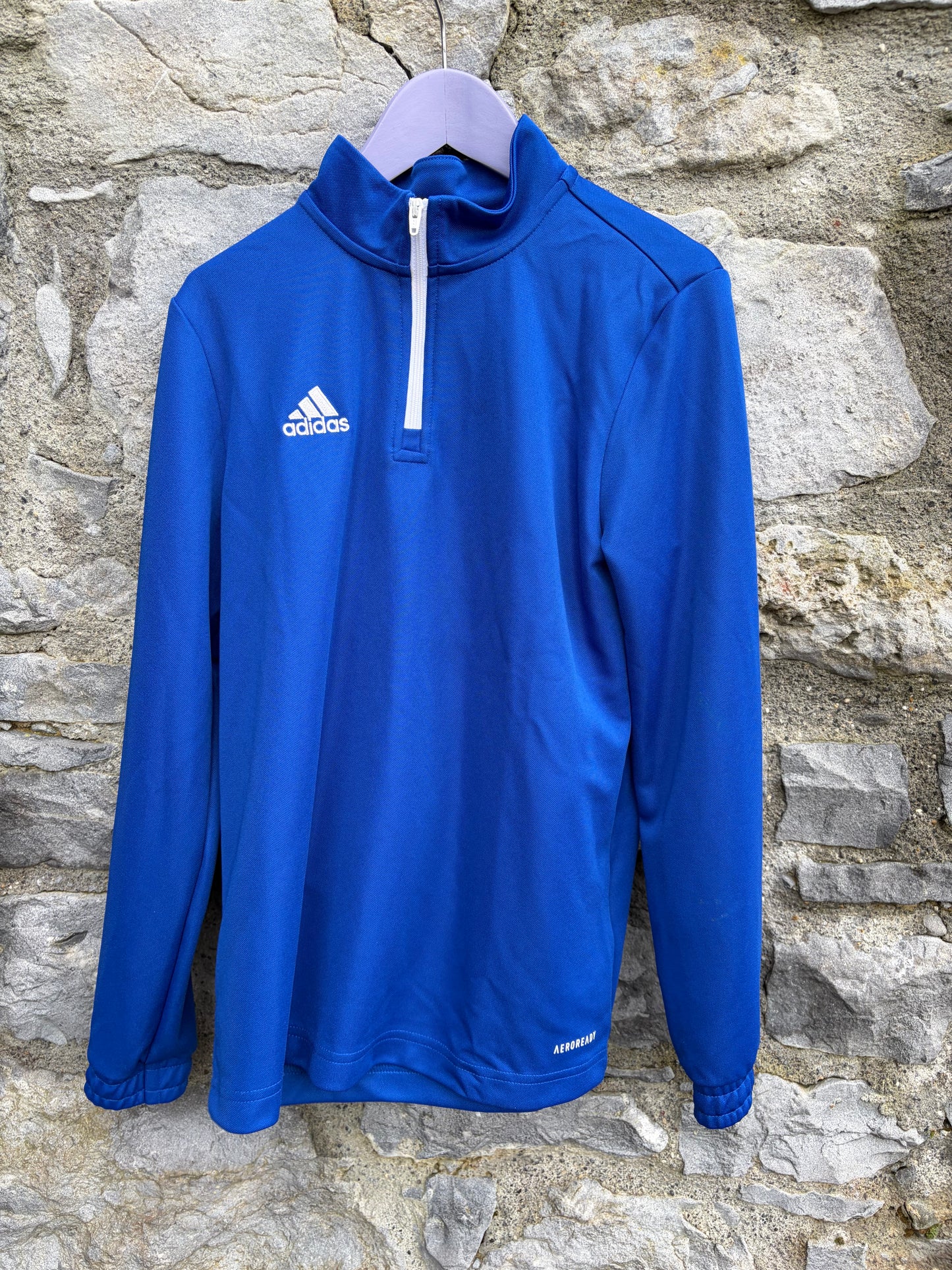 Blue half zip top 13y (158cm)
