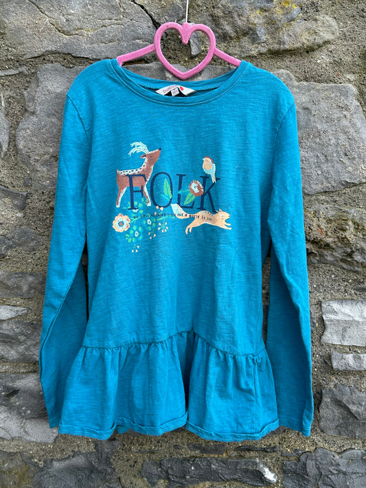 Folk blue tunic 10y (140cm)